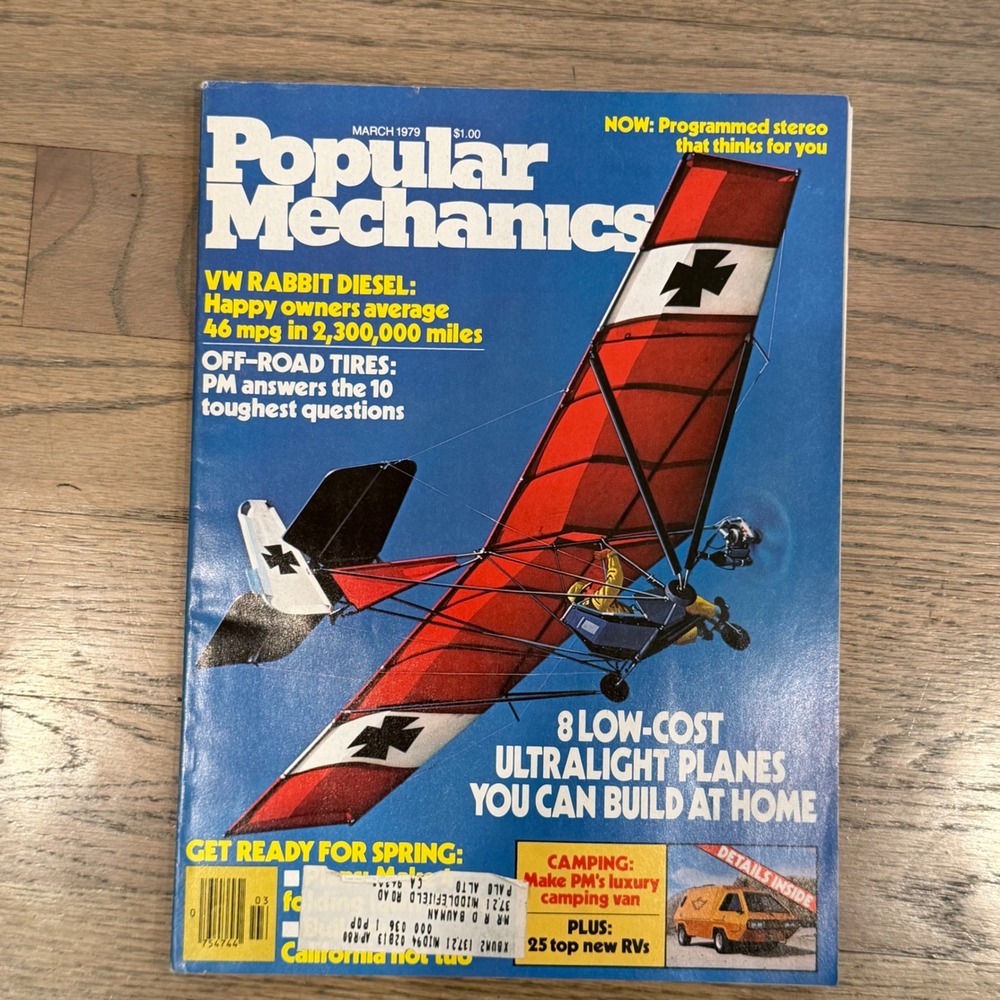 Popular Mechanics March 1979 Vintage Magazine Ultralight Planes VW Rabbit Diesel